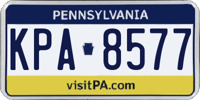 PA license plate KPA8577