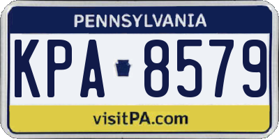 PA license plate KPA8579