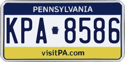 PA license plate KPA8586