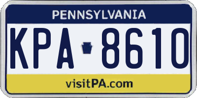PA license plate KPA8610