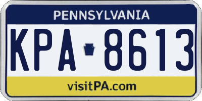 PA license plate KPA8613