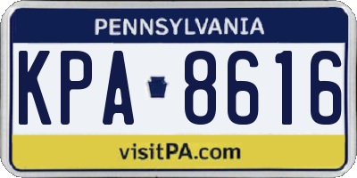 PA license plate KPA8616