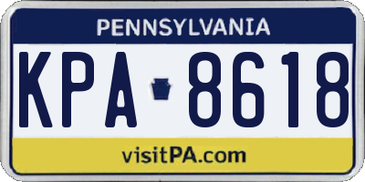 PA license plate KPA8618
