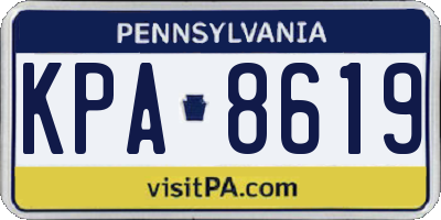 PA license plate KPA8619