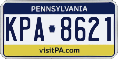 PA license plate KPA8621