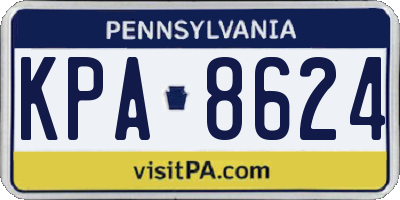 PA license plate KPA8624