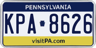 PA license plate KPA8626