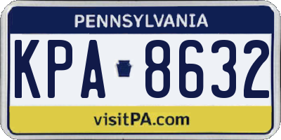PA license plate KPA8632