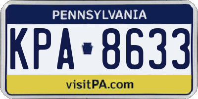 PA license plate KPA8633