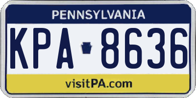 PA license plate KPA8636