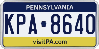 PA license plate KPA8640