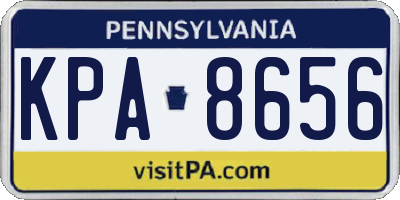 PA license plate KPA8656
