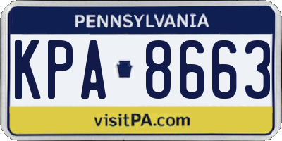 PA license plate KPA8663