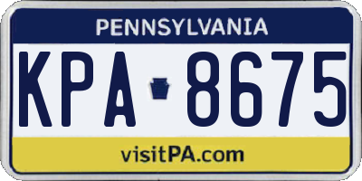 PA license plate KPA8675