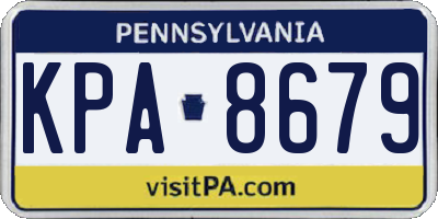 PA license plate KPA8679