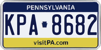 PA license plate KPA8682