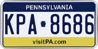PA license plate KPA8686