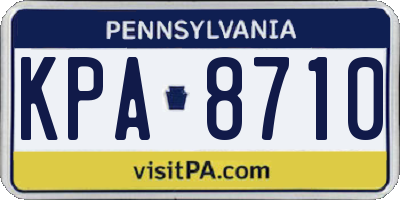 PA license plate KPA8710