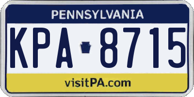 PA license plate KPA8715