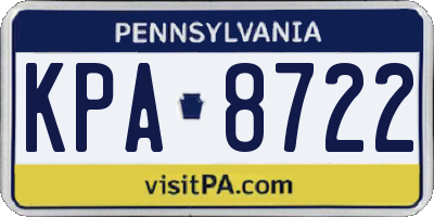 PA license plate KPA8722