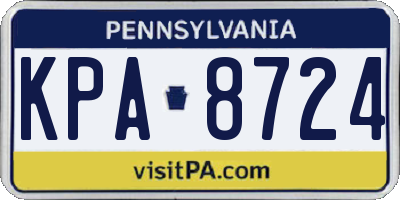 PA license plate KPA8724