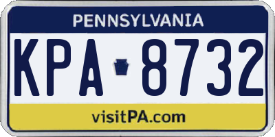 PA license plate KPA8732