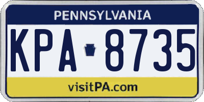 PA license plate KPA8735
