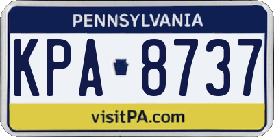 PA license plate KPA8737