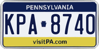PA license plate KPA8740