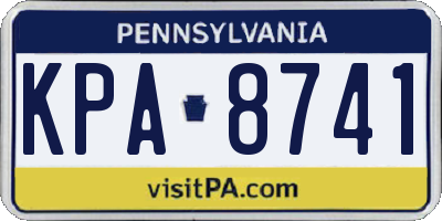 PA license plate KPA8741