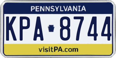 PA license plate KPA8744