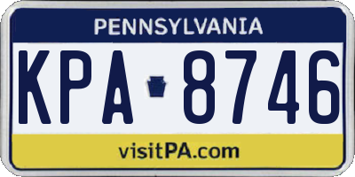 PA license plate KPA8746