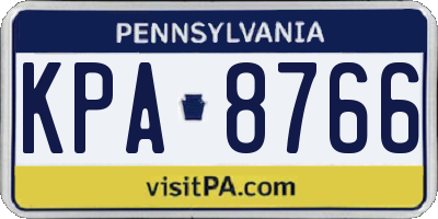 PA license plate KPA8766