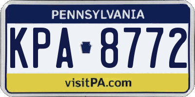 PA license plate KPA8772