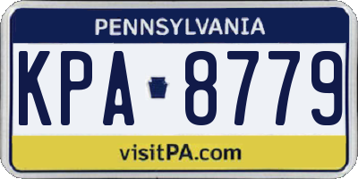 PA license plate KPA8779
