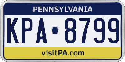 PA license plate KPA8799