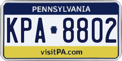 PA license plate KPA8802