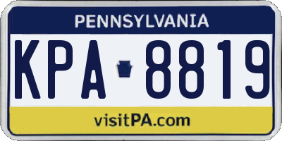 PA license plate KPA8819