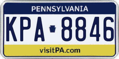 PA license plate KPA8846