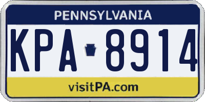 PA license plate KPA8914