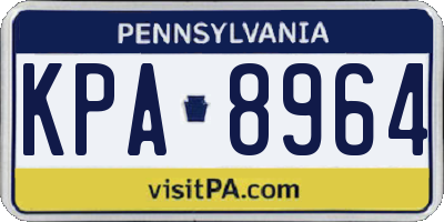 PA license plate KPA8964