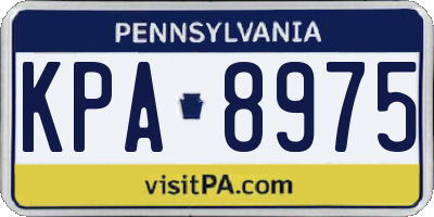 PA license plate KPA8975