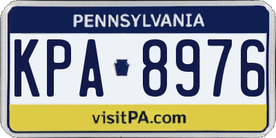 PA license plate KPA8976