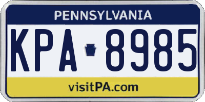 PA license plate KPA8985