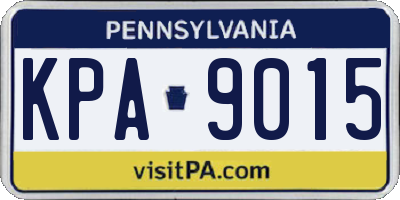 PA license plate KPA9015