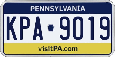PA license plate KPA9019