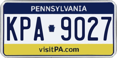 PA license plate KPA9027