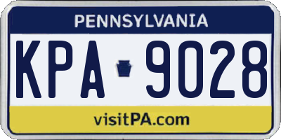 PA license plate KPA9028