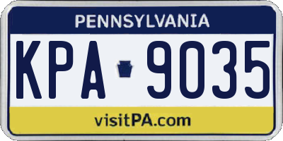 PA license plate KPA9035