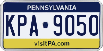 PA license plate KPA9050